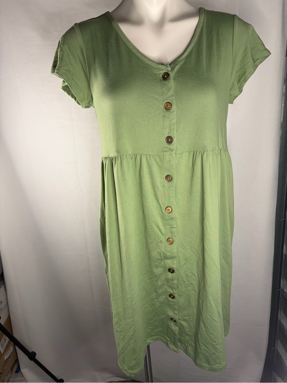 LuLaRoe Sage Green Button-Front Midi Dress